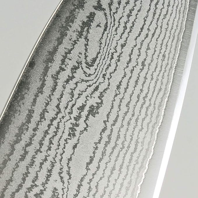 Couteau de Chef Santoku Shimomura UN-RYU Damas 67 couches, fabriqué au Japon, bois de pakka brun