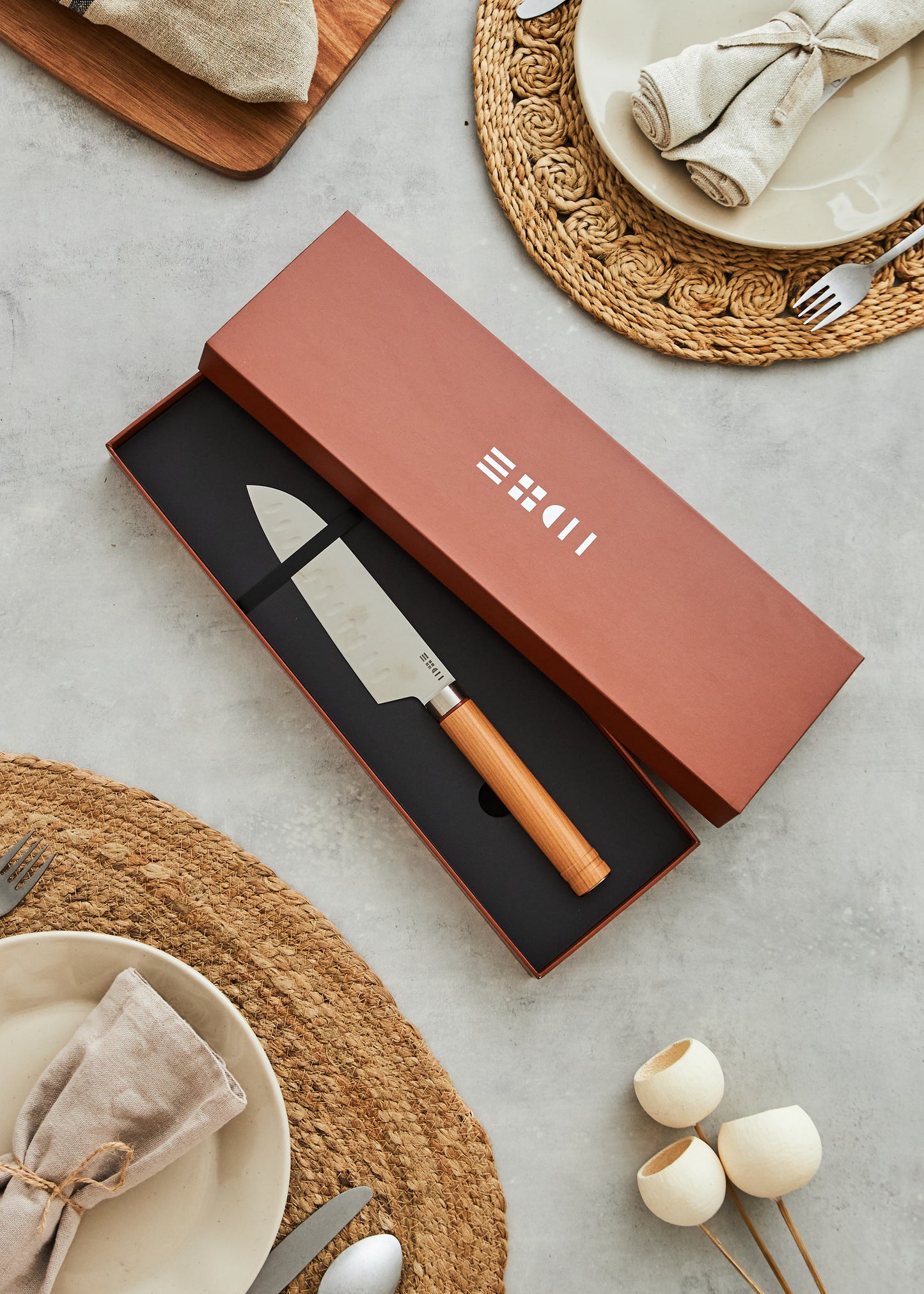 Couteau Santoku- 19 cm - - Made in france - Acier Nitrox HRC 58