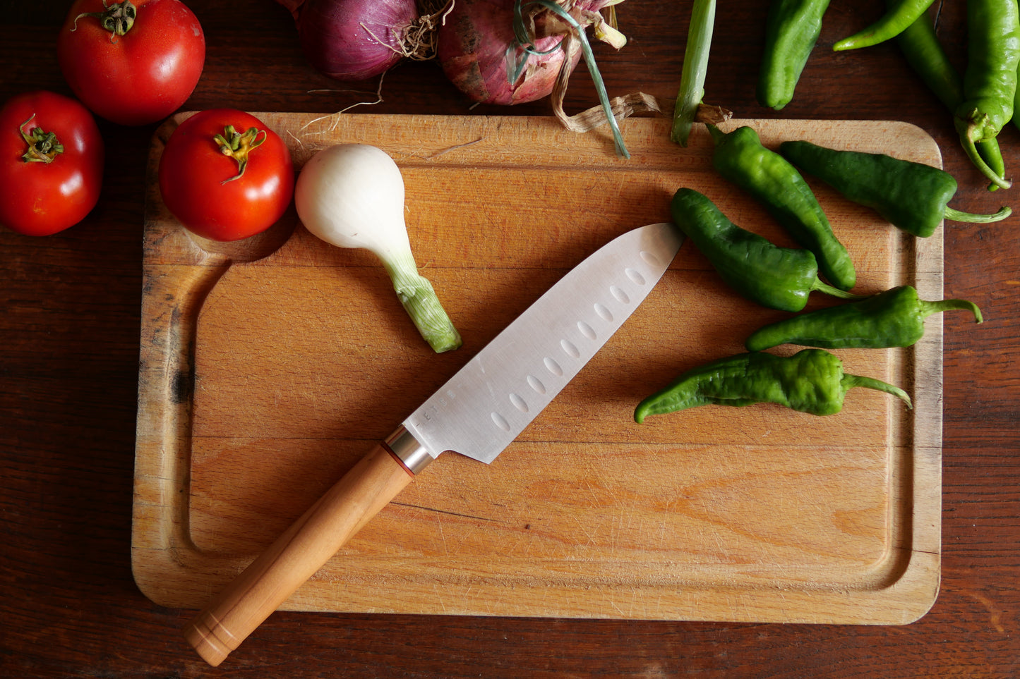 Couteau Santoku- 19 cm - - Made in france - Acier Nitrox HRC 58