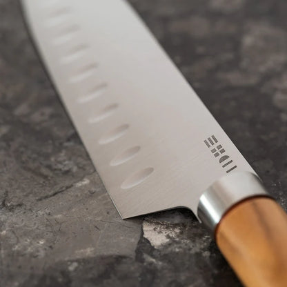 Couteau Santoku- 19 cm - - Made in france  - Acier Nitrox HRC 58