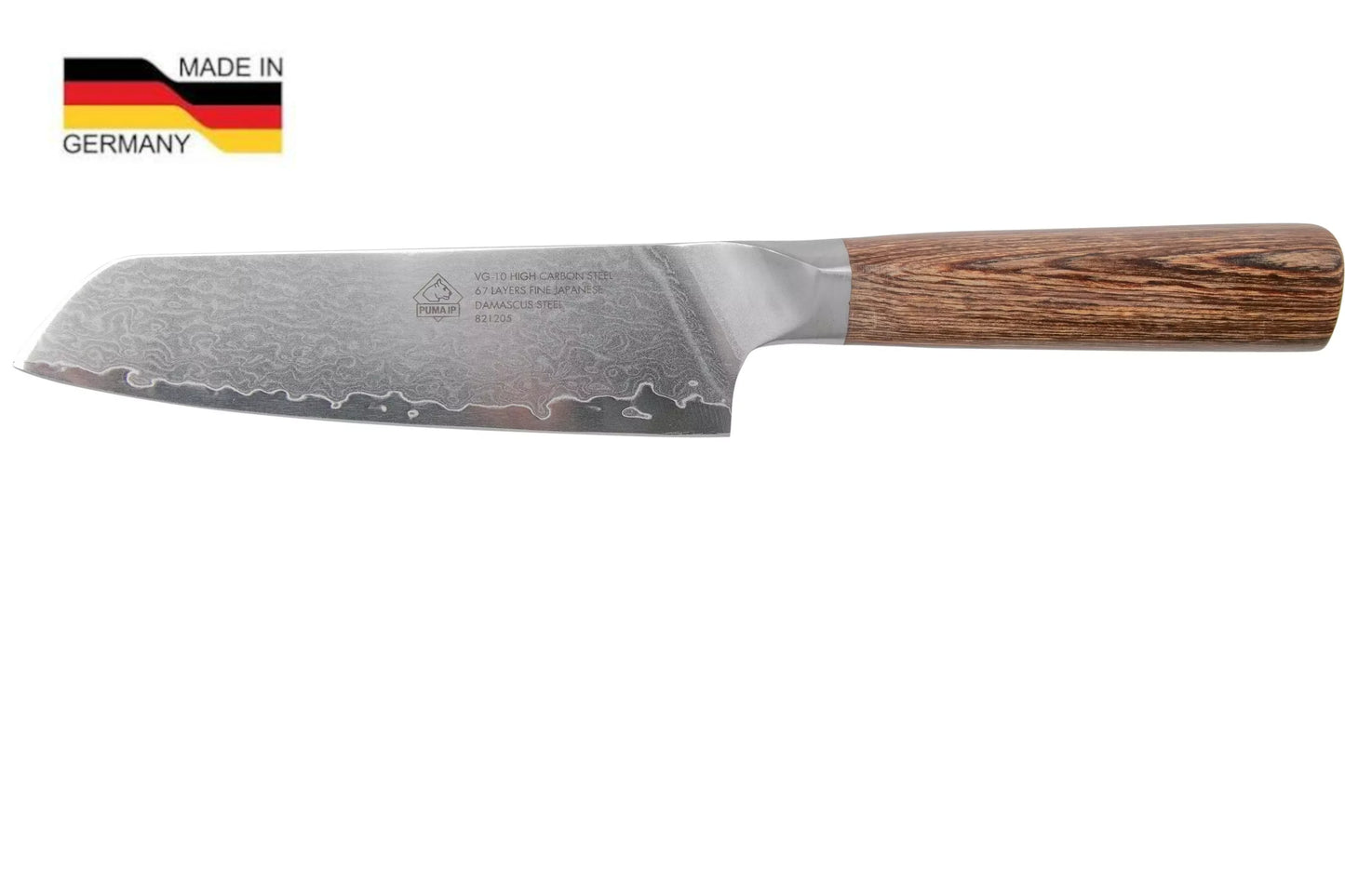 Couteau Santoku Puma Ip 5,5", Acier VG10 damassé 67 couches, fabriqué en allemagne