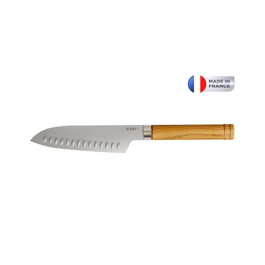 Couteau Santoku- 19 cm - - Made in france  - Acier Nitrox HRC 58