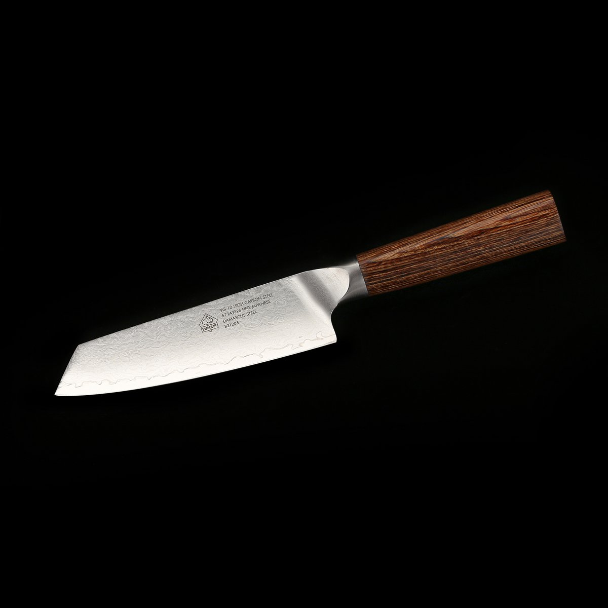 Couteau Santoku Puma Ip 5,5", Acier VG10 damassé 67 couches, fabriqué en allemagne