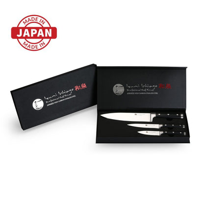 IZUMI ICHIAGO 3 pièces Ensemble de couteaux de chef "Professional Chef Knives" en acier inoxydable japonais à haute teneur en carbone